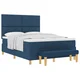 vidaXL vidaXL Postelja z Box Spring z vzmetnico in klopjo Modra 140x190 cm Tkanina, (22080883)