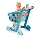 Nakupovalni voziček s 30 cm punčko Trolley Doll Vert Azur Écoiffier 8 dodatkov s pametnim telefonom od 18. mes