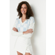 Trendyol Ecru Crop Soft Textured Patterned Knitwear Sweater