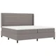Vidaxl LED Box Spring Postelja z vzmetnico Taupe 200 x 200 cm blago