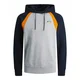 JACK & JONES Majica JCOFly nočno modra/pegasto siva/oranžna