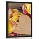 Plakat valentinove rumene vrtnice - 30x45 black
