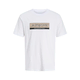 JACK & JONES Majica JORINWOOD chamois/temno rjava/bela