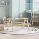 Dječji stol s klupama IRUN bijeli 90x79,5x50cm puno drvo