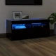 vidaXL TV omarica z LED lučkami črna 90x35x40 cm