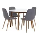 JEGIND O105 sto bela + 4 JONSTRUP stolice siva/hrast