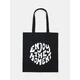 Sinsay - Platnena shopper torba sa natpisom - crno