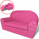 VIDAXL otroški raztegljivi kavč/počivalni stol, roza