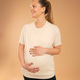 Majica kratkih rukava za jogu za trudnice bež
