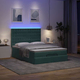 vidaXL vidaXL Otomanska postelja z vzmetnicami & LEDs temno zelena 140x200cm, (22011645)