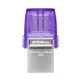 USB C & USB DISK Kingston 256GB DT microDuo3G3, 3.2 Gen1, OTG, plastičen s pokrovčkom