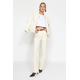 Trendyol Ecru High Waist Wide Leg Jeans