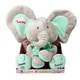 slomart Plush igrača slonček za igro peek-a-boo, bež-mint barve, 24 cm