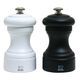 Set mlinčkov za sol in poper BISTRO, 10 cm, črna/bela barva, bukov les, Peugeot