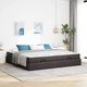 Vidaxl Konstrukcija postelje Temno rjava 200 x 200 cm blago