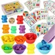 WOWO Montessori izobraževalni medvedki izštevanke - Montessori izobraževalni medvedki izštevanke, 44 kom.