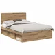 Vidaxl Konstrukcija postelje Oreh 140 x 190 cm Masivno borovo les