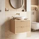 Kopalniška omarica pod umivalnikom Rea Mono 60cm Beige