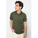 Trendyol Limited Edition Khaki Regular/Normal Fit Appliqué Thick Pique Polo Neck T-shirt