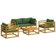 vidaXL 5-delni vrtni lounge set modular Naravna Masiven les akacije