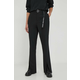 Hlače Calvin Klein Jeans za žene, boja: crna, trapez, visoki struk