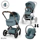 Cybex - Otroški voziček Balios S Lux z zložljivo košaro - Stormy Blue (3v1)