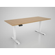 MS VISCOM dvižna miza s ploščo v dekorju egger corbridge hrast - 1600x800 mm, belo podnožje
