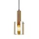 ITALUX PND-5581-1-BRO+AMB - Luster na sajli SARDO 1xE27/40W/230V crna/mesing