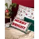 Sinsay - Božićni dekorativni jastuk sa natpisom „Merry and Bright“ - zeleno