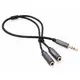 UGREEN AUX M na 2xAUX F kabl 25cm AV134 crni