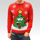 moški pulover z božičnim motivom Xmas Tree rdeča