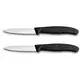 Nož za zelenjavo Victorinox 6.7603.2B, set 2 nožev, ravno rezilo, 8 cm, črn