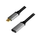 slomart Podaljševalni kabel USB-C M/F, 4K/60Hz, aluminijast, 0.5m