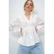 Trend Alacati Stili Ženska bluza dugih rukava Alc-X13422, V-izrez, Bela