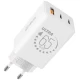 OBAL:ME GaN Potovalni Polnilec USB-A + 2xUSB-C 65W White