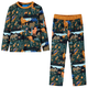 vidaXL Dječja pidžama s dugim rukavima tamnozelena 92