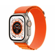 Apple Watch Ultra (GPS + Cellular) 49mm Titanium Case with Orange Alpine Loop - Small - Titanium