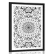 Plakat s paspartujem edinstveni etno vzorec v črnobeli varianti - 30x45 silver