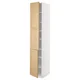METOD Visoki element s policama/2 vrata, bela/Forsbacka hrastovina, 40x60x220 cm