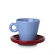 shumee Echo 100 ml modra skodelica za espresso z rdečim krožnikom