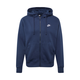 Muška sportski pulover Nike Swoosh M Club Hoodie FZ BB - midnight navy/midnight navy/white