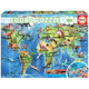 Puzzle karta svijeta Dinosaurs World Map Educa 150 dijelova