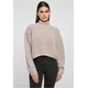 Womens wide oversize sweater in warm gray color