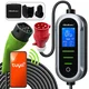 Mobilni polnilnik Qoltec za električna vozila in hibride z 2-v-1 regulacijo tipa 2 | 22 kW | 400 V | CEE 32 A | Wi-Fi | TUYA | SMART LIFE | LCD | Prenosni | Wallbox | 7 m
