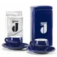 Danesi Duo Plus Set Blue - Temna kavna kaseta 250 g + 2 skodelici in 2 krožnička - modra