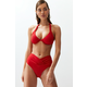Trendyol Red V-Cut High Waist Regular Bikini Bottom