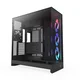 NZXT H9 Flow RGB dvokomorni ATX / 1x140 RGB mm / 1x 120mm RGB ventilator / steklo / črna