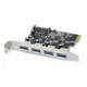 ULANSON 4 Ports USB 3.0 PCI-E Express Card (SATA Powered)