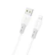 DUDAO Kabel s silikonskim oplaščanjem USB-A – iPhone Lightning L25SL 30 W, 1 m – bel