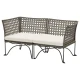 JUTHOLMEN Modularna sofa dvosed, spolja, tamnosiva/Kuddarna svetla sivobež, 146x73 cm
